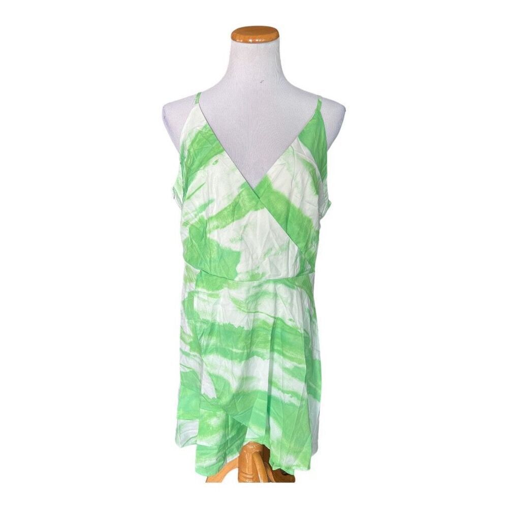 New Womens Shein Curve Tie Dye Sleeveless Faux Wrap Dress - Sz 2X